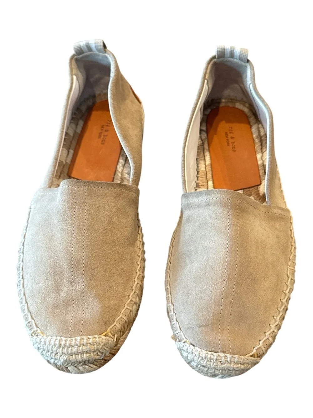 Rag & Bone Suede Espadrille Flats Taupe Size 39